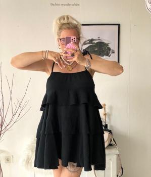 Musselin- Kleid Volant