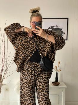 Musselin-Bluse-Camel/Leo