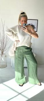 Leinen- Hose Khaki