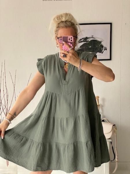 Musselin Tunika Khaki