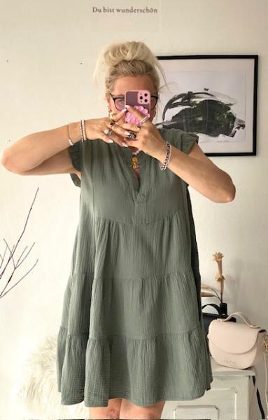 Musselin Tunika Khaki