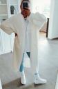 Long Cardigan  Cremeweiß